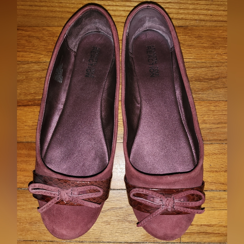 Kenneth Cole Maroon Ballet Slippers with Bows